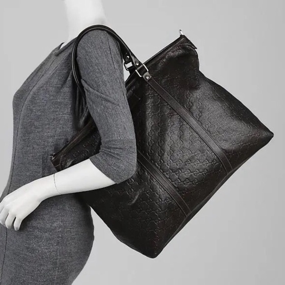 GUCCISSIMA LEATHER LARGE ZIPPER TOTE - Picture 11 of 13